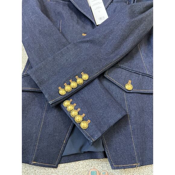 Veronica Beard Anoki Denim Dickey Jacket Size 4 Dark Oxford Wash Business Casual - Picture 4 of 9